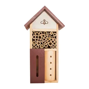 PetBuddy Bienenhaus, Insektenhotel, 13 x 8,5 x 26 cm, Kiefernholz
